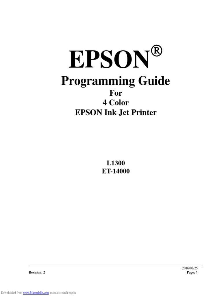 Epson: Programming Guide | PDF | Printer (Computing) | Written ...