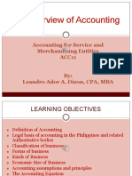 L1: Overview of Accounting: Accounting For Service and Merchandising Entities ACC11