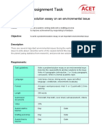 FS5A Writing Assignment Task: Write A Problem/solution Essay On An Environmental Issue