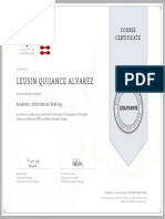 Leusin Quijance Alvarez: Course Certificate