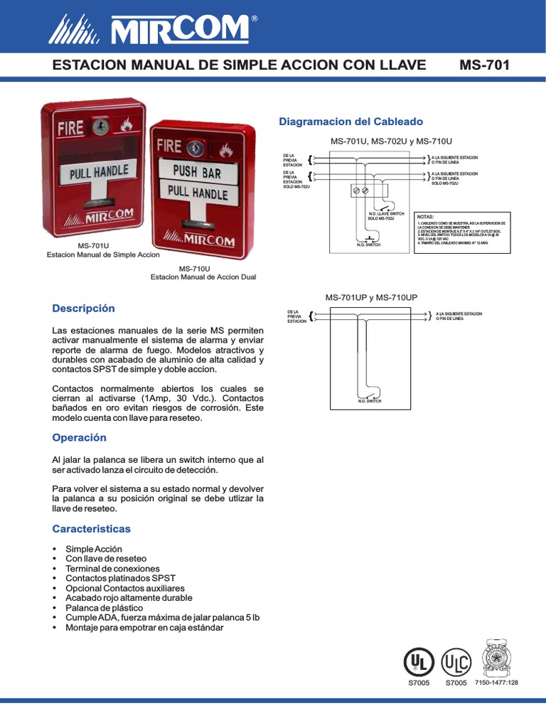Instalación de Estaciones Manuales Mircom | PDF