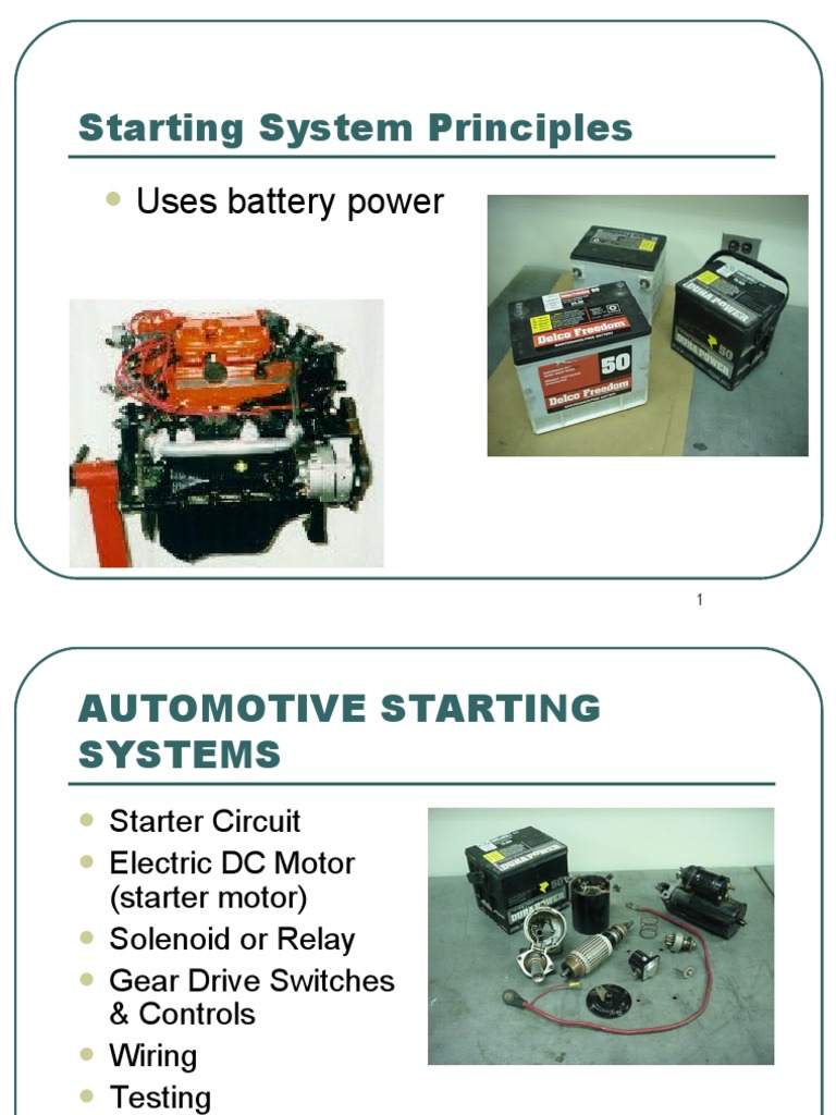 Starting System Components and Functions | PDF | Electric Motor | Relay
