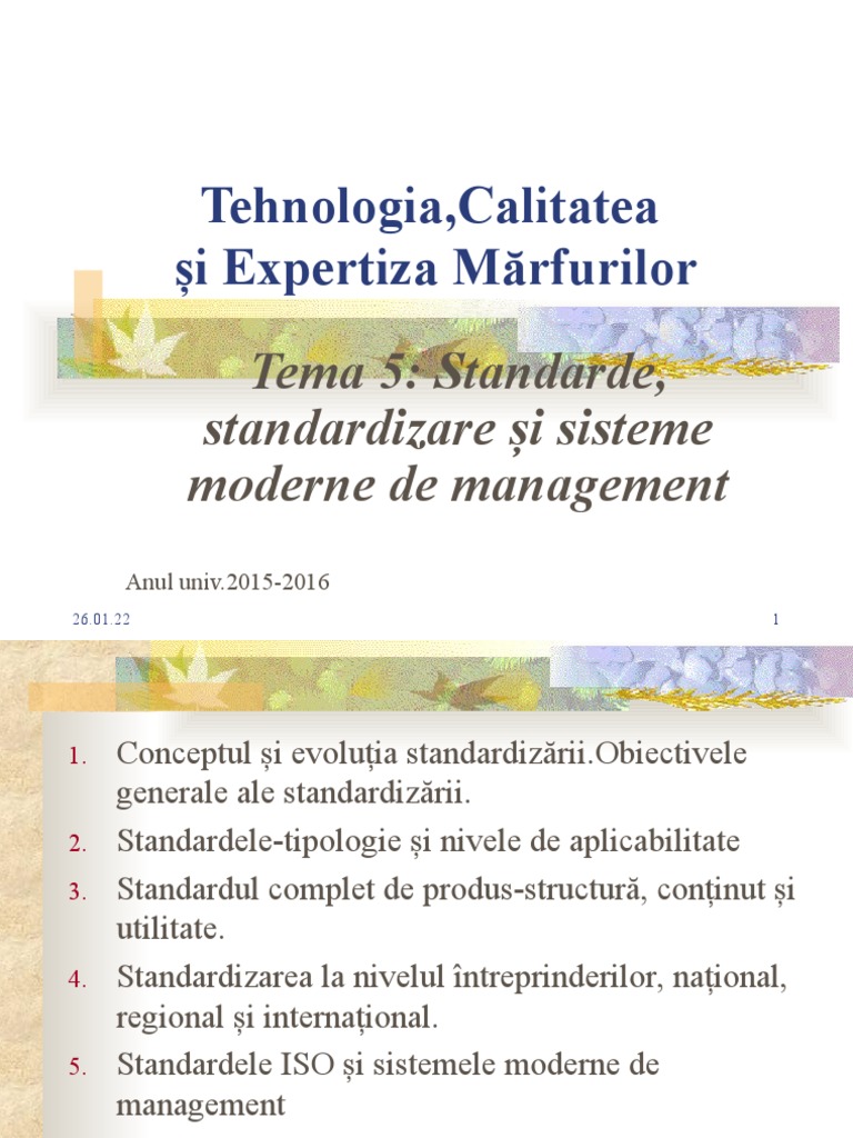 Standartizare Si Managment | PDF