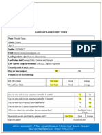 CANDIDATE ASSESSMENT FORM