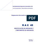 Identificación aeronaves RAC 45