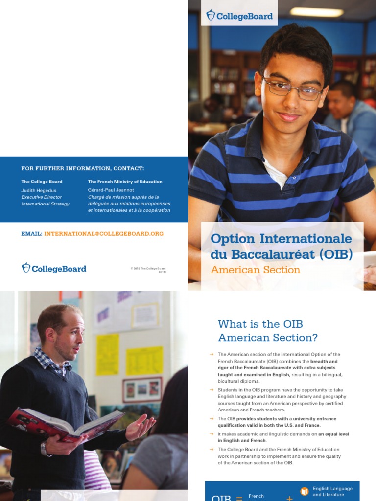 Option Internationale Du Baccalauréat (OIB) American Section | PDF ...