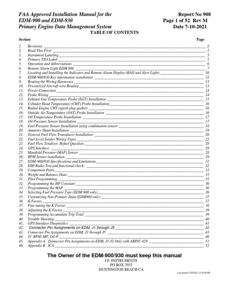 JPI Installation Manual | PDF | Electrical Connector | Electrical Wiring