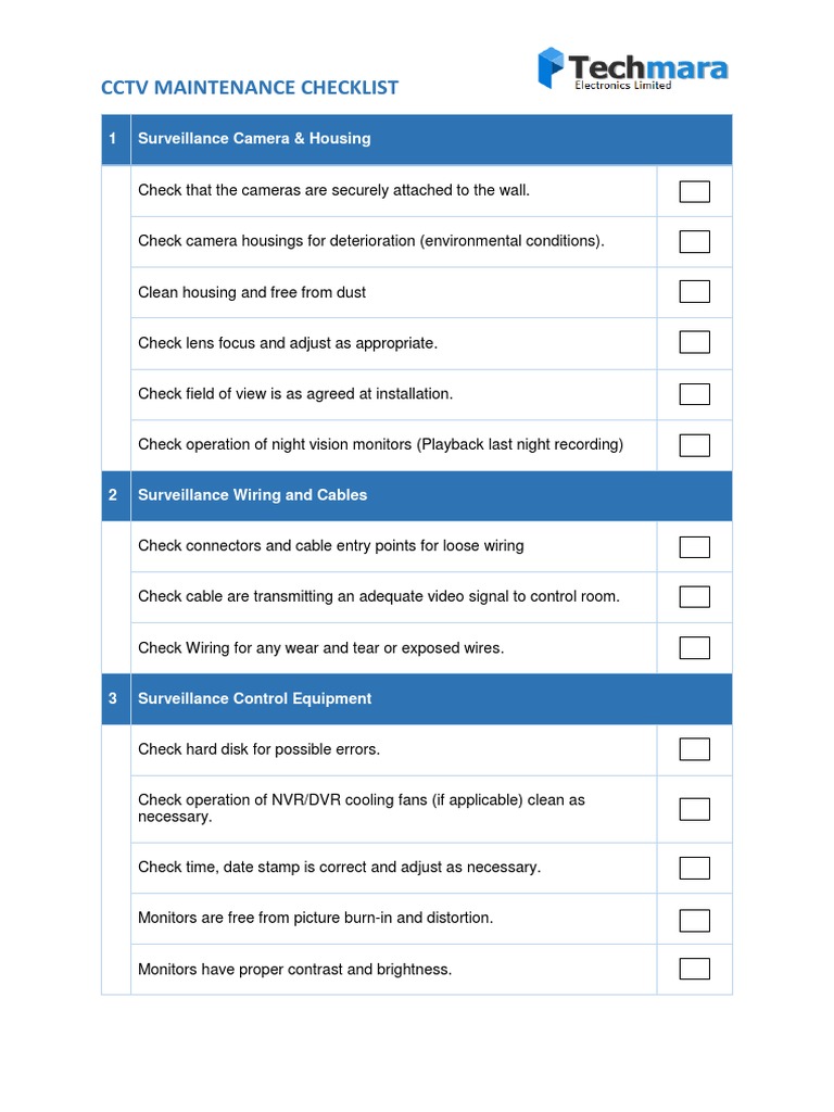 cctv-maintenance-checklist-1-surveillance-camera-housing-pdf