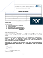 Pesquisa Operacional I: Avaliação Presencial com resolução de PPLs utilizando método Simplex