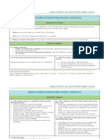 Annual Health-Oriented Educational Conference: Sample: Product and Service Development Canvas