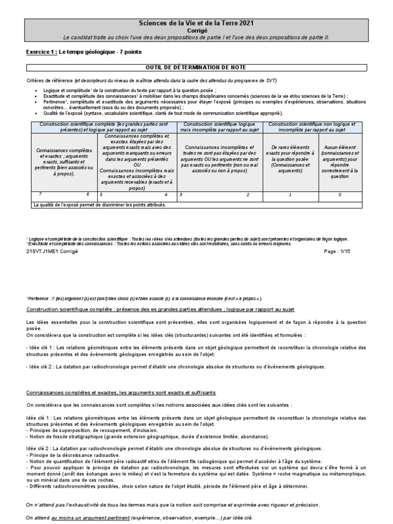 Corrigé Bac SVT 2021 - Exercice 1 | PDF | Dioxyde de carbone | Auxine
