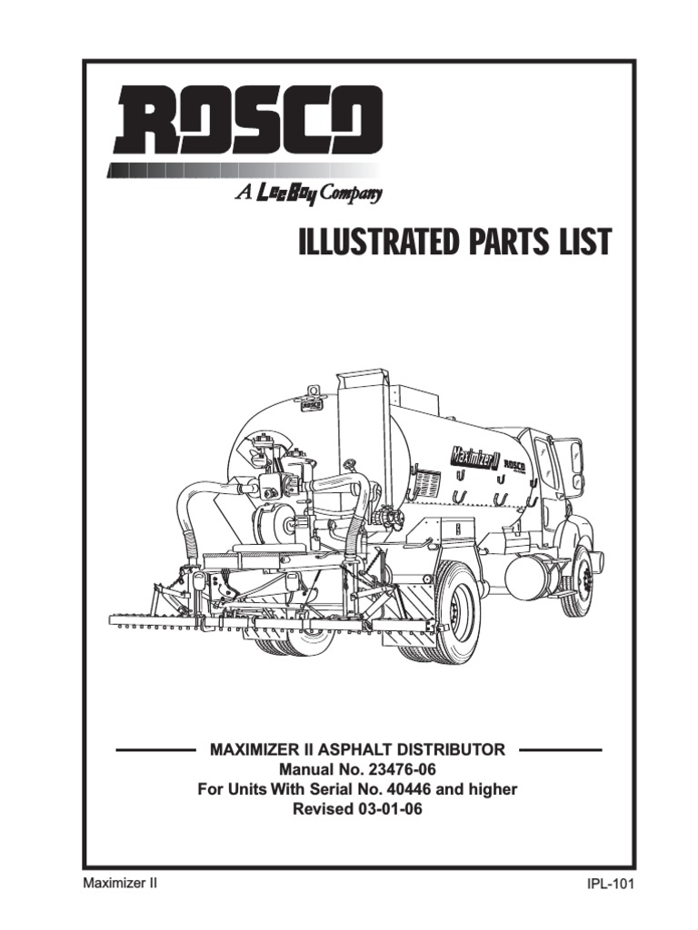 Manual Partes Rosco Maximizer II Imprimador | PDF | Valve | Pump