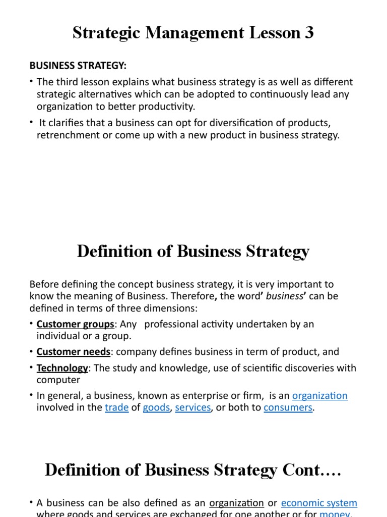 Strategic Management Lesson 3 | PDF | Strategic Management | Mergers ...