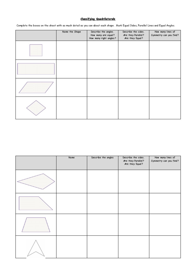 Classifying Quadrilaterals 1 | PDF