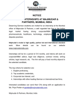 Internship Notice - Majmudar and Partners