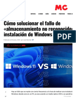 Instalación de Windows Cuando No Reconoce El Almacenamiento
