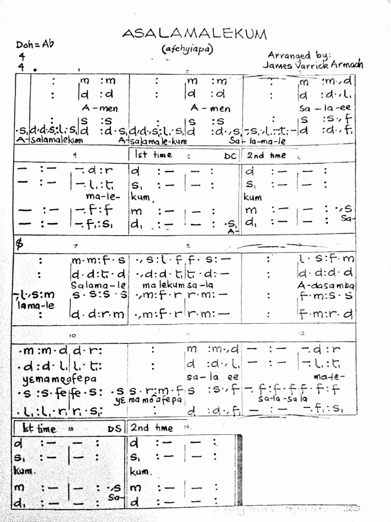 Asalamalekum (Tonic Solfa) PDF