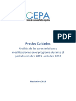 2018.11.20 Precios Cuidados. Análisis de Las Características y Modificaciones en El Programa Durante El Período Octubre 2015 Octubre 2018 CEPA