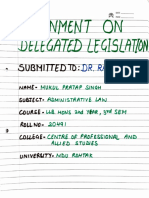Assignment On Delegated Legislation