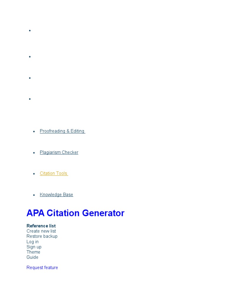 APA Citation Generator: Proofreading & Editing | Download Free PDF ...