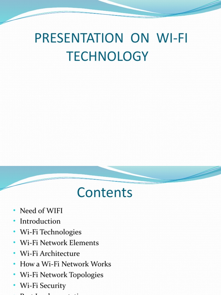 Presentation On Wi-Fi Technology | PDF | Wi Fi | Wireless Lan