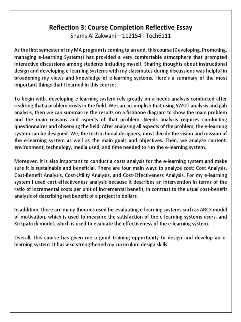 Reflection 3 | PDF