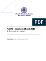 Will & Testament of An Estate: Information Notes