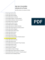 La Liste des toutes les Universités russes en medecine