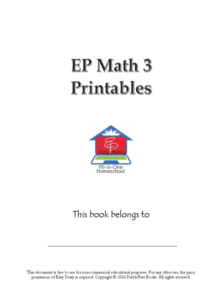 Math 3 Printables 20200714 Web1 | PDF | Multiplication | Mathematics