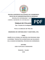 Trabajo de Titulación: Escuela Superior Politécnica de Chimborazo Facultad de Administración de Empresas