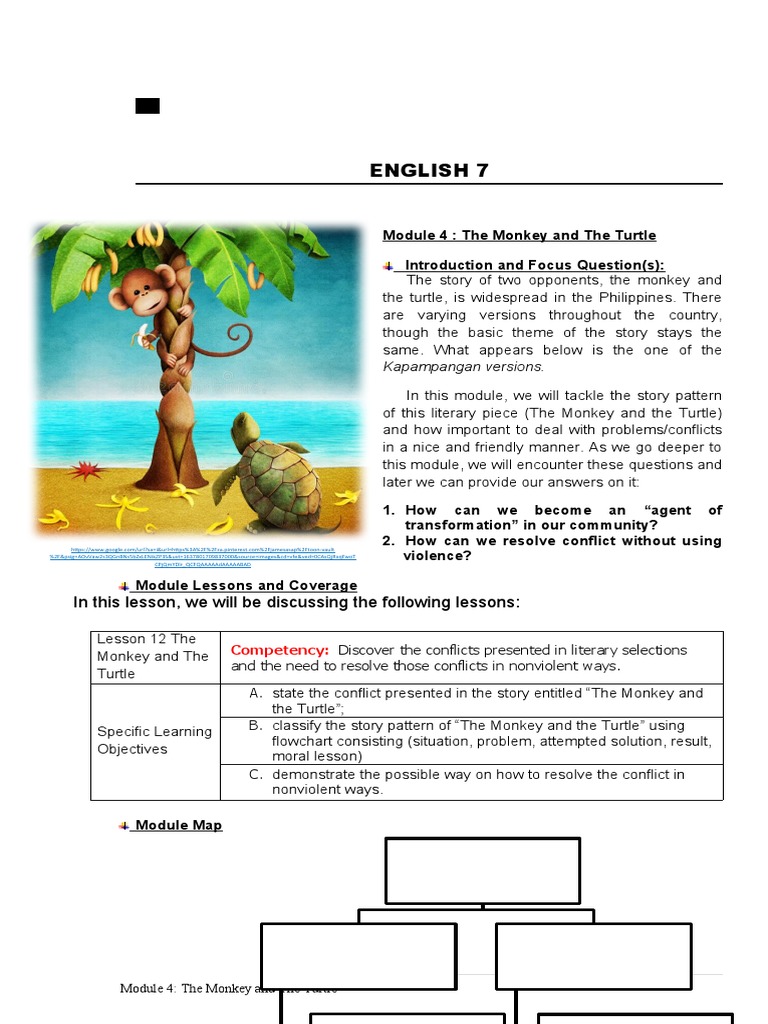 The Monkey and The Turtle: A Moral Lesson | PDF