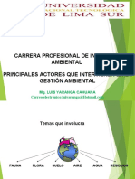 PRINCIPALES ACTORES QUE INTERVIENEN EN LA GESTIÓN AMBIENTAL 