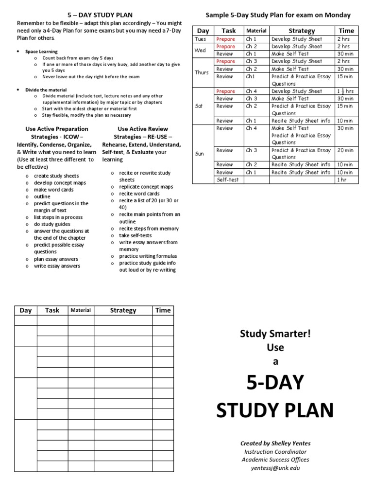 5-day-study-plan-pdf-test-assessment-cognition