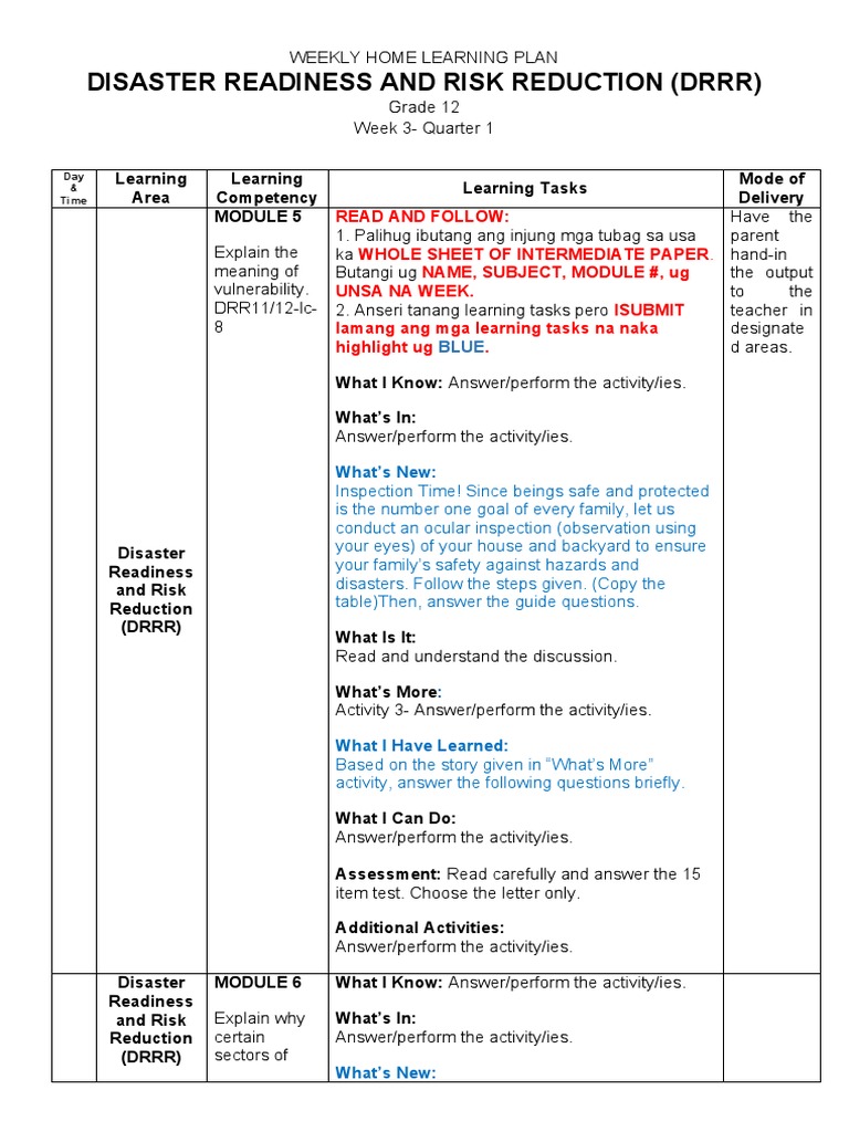 Disaster Readiness and Risk Reduction (DRRR) | PDF | Cognition | Safety