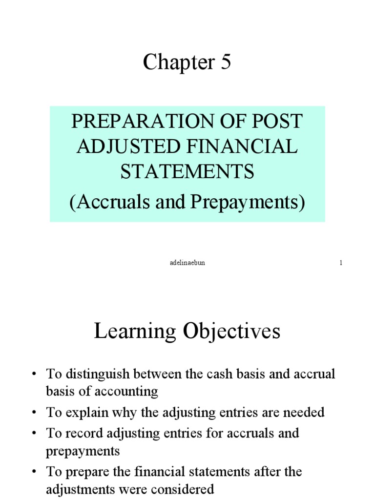 Chapter 5 1 Accruals And Prepayments Pdf Debits And Credits
