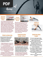 Dark Blue and Orange Fitness Gym Trifold Brochure