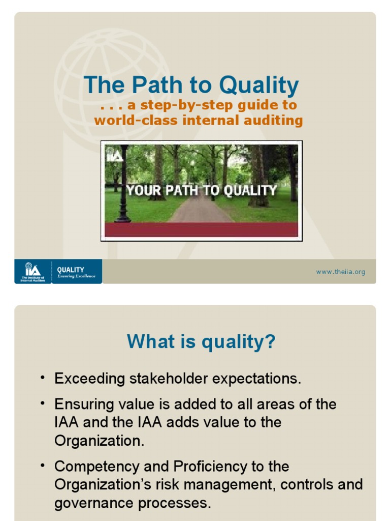 The Path to Quality: A Step-by-Step Guide to World-Class Internal ...