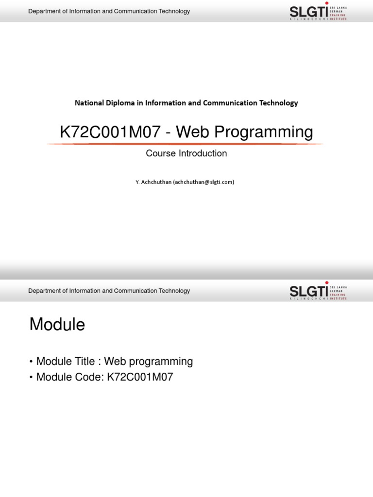Introduction to Web Programming Course | PDF | World Wide Web ...