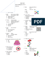 Pre Test I. Choose The Correct Answer by Crossing (X) A, B or C!