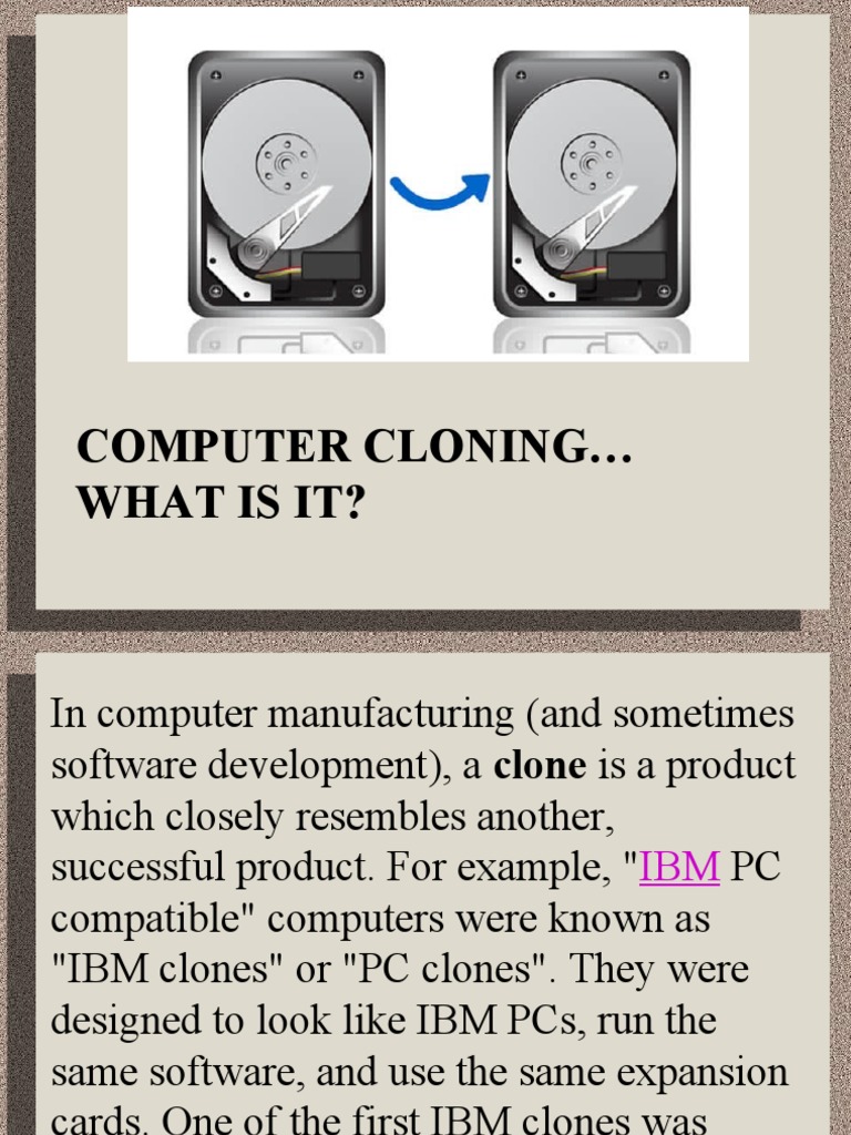 Computer Cloning What Is It? PDF Ibm Pc Compatibles Hard Disk Drive
