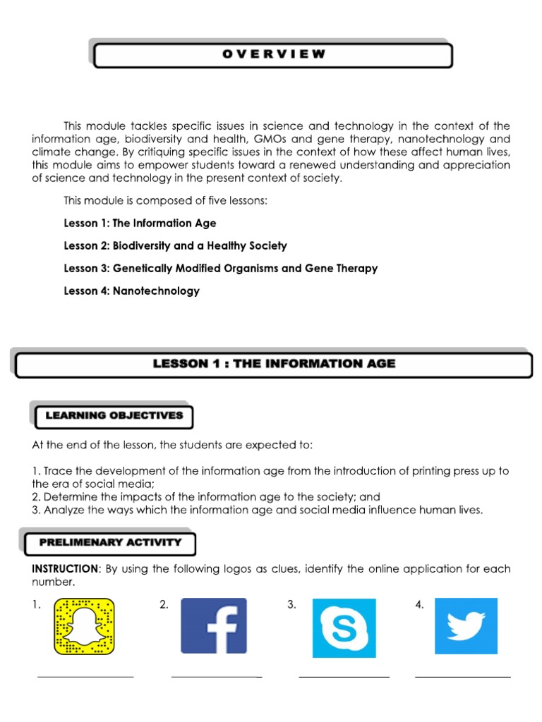 The Information Age in Sts Final Module | PDF