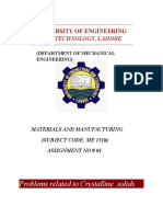 Problems Related To Crystalline Solids: University of Engineering