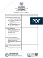 Needs Assessment Activity Sheet