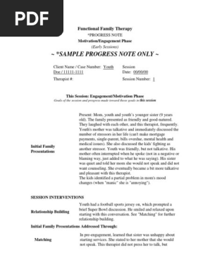 sample progress note