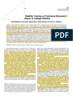 The Effect of Core Stability Training On Functional Movement