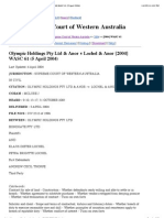 Preview of “Olympic Holdings Pty Ltd & Anor v Lochel & Anor [2004] WASC 61 (5 April 2004)”