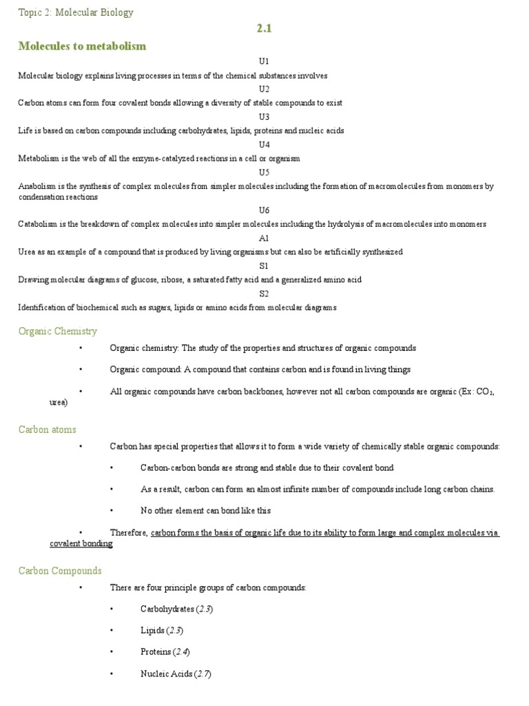 Molecular Biology IB Reviewer | PDF | Dna | Metabolism