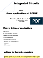 Analog Integrated Circuits: Linear Applications of OPAMP
