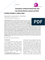 Formulation and Evaluation of Natural Herbal Hair Dye Gel Using Lawsonia Inermis (Henna Leaves) and Skin Irritation Studies in Albino Rats