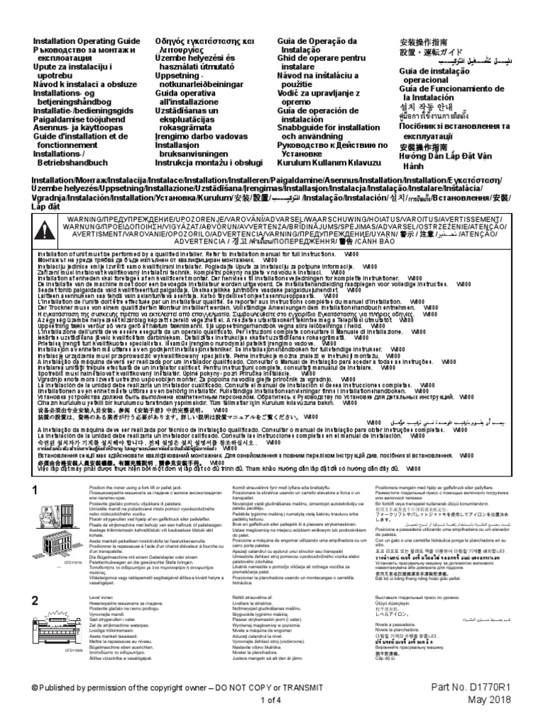 I50250-Flatwork Ironer-Installation&Operation Guide | PDF.